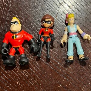 Imaginext Disney lot of 3 figures Toy Story Bo Peep & Mr Mrs Incredible